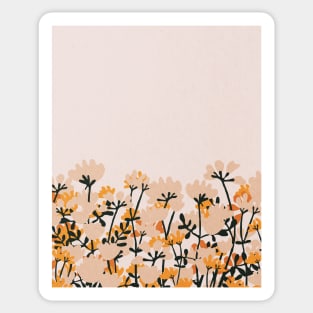 Abstract flowers, Botanical Mid century art Sticker